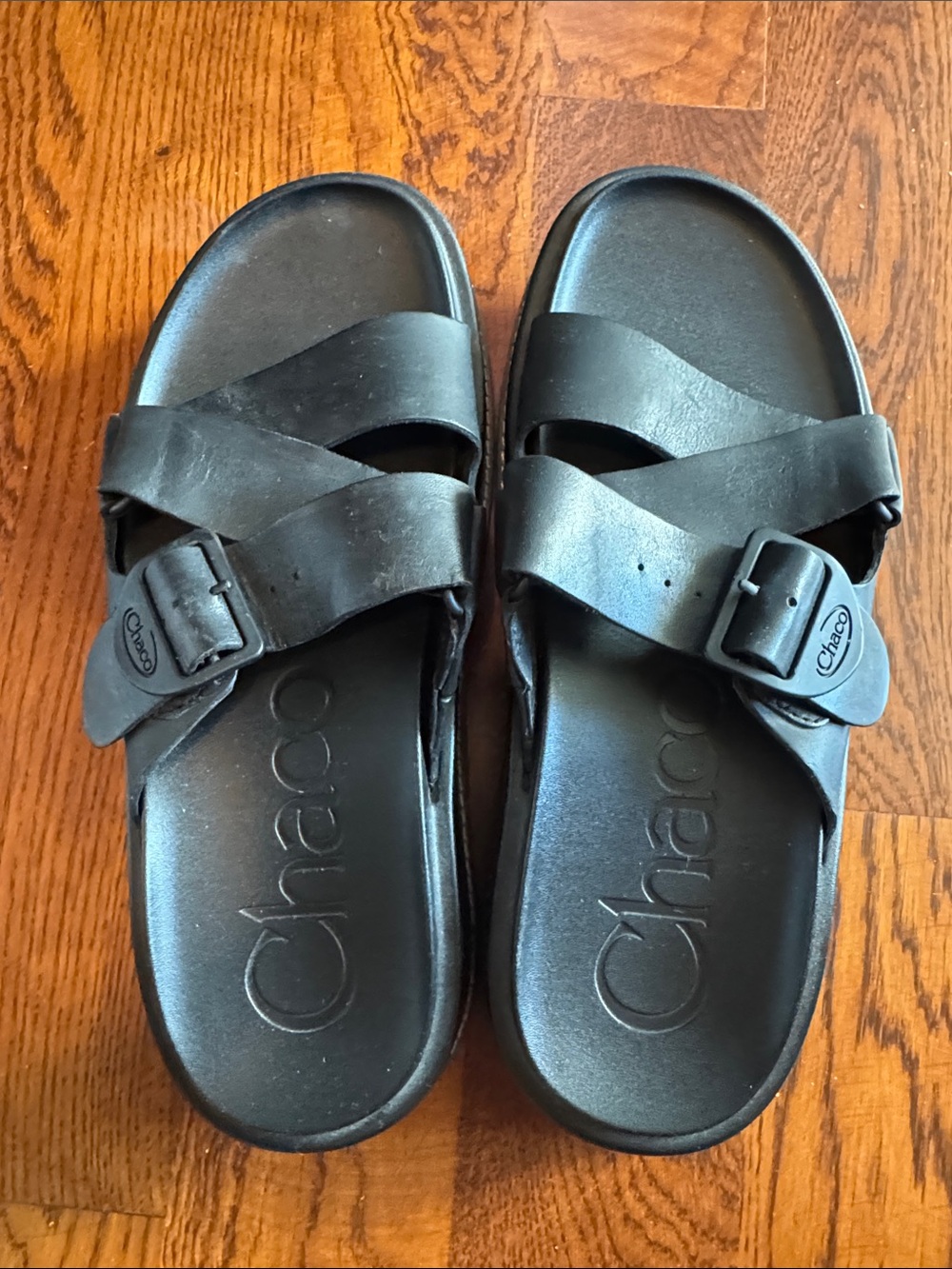 Chaco Black Buckle Slide Sandal